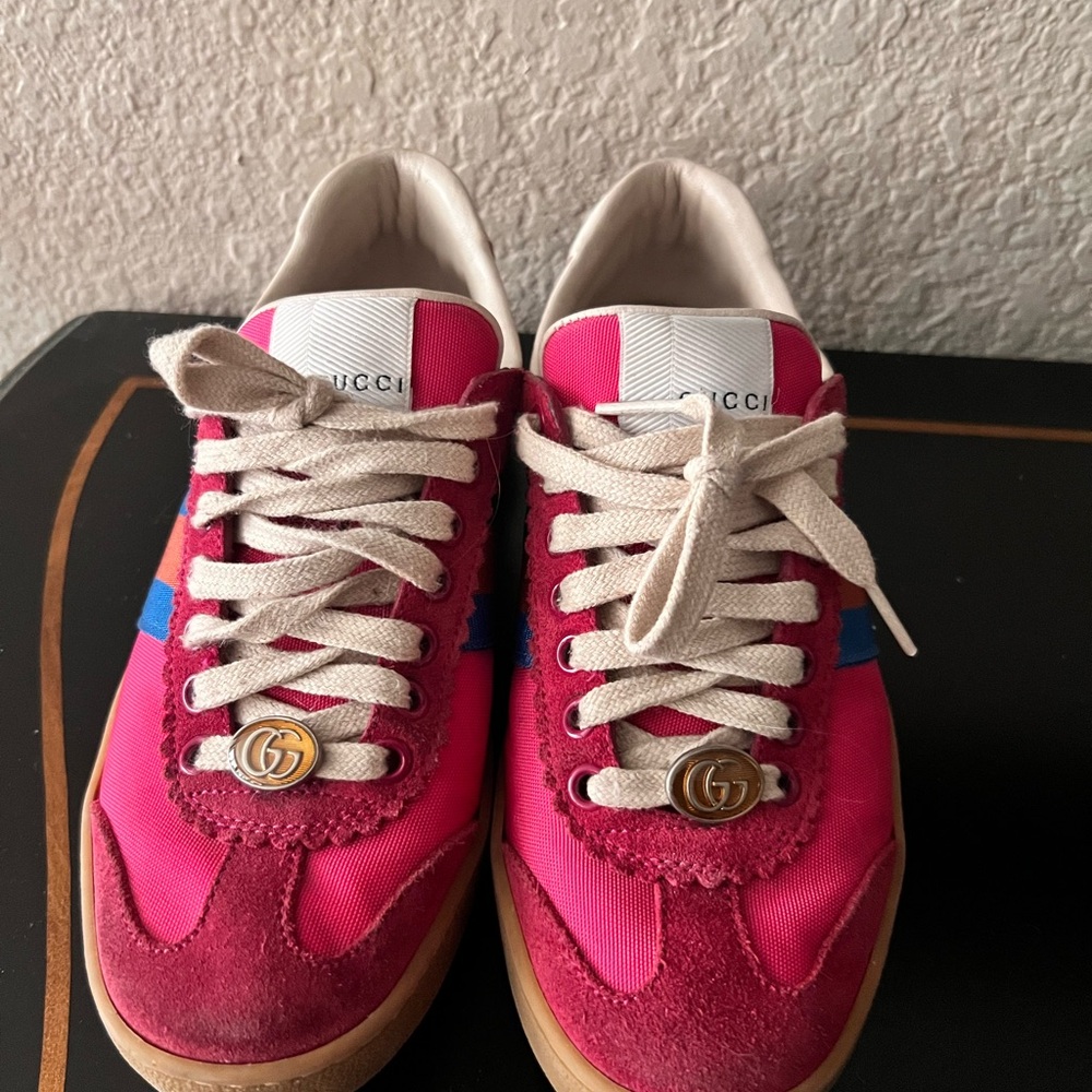Gucci Fuchsia and Royal Blue Sneakers
